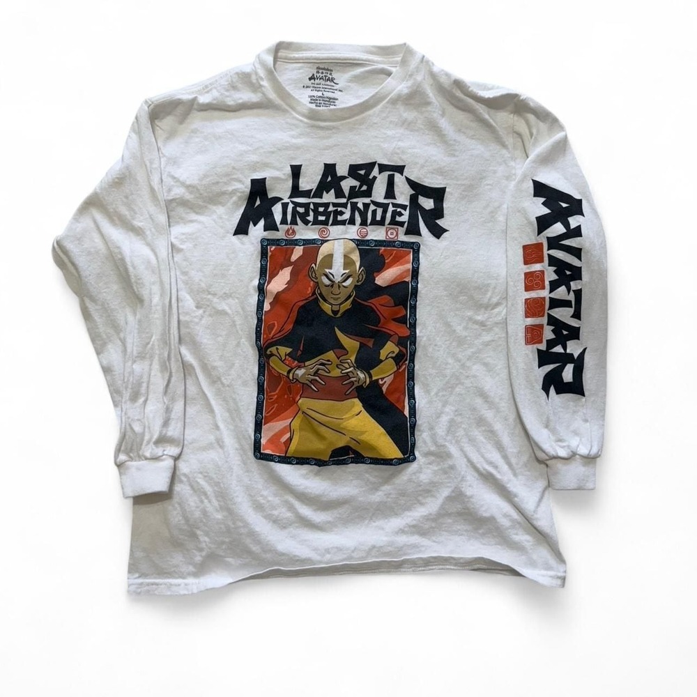 Avatar: The Last Airbender Graphic Long Sleeve T-Shirt - White, Size Large